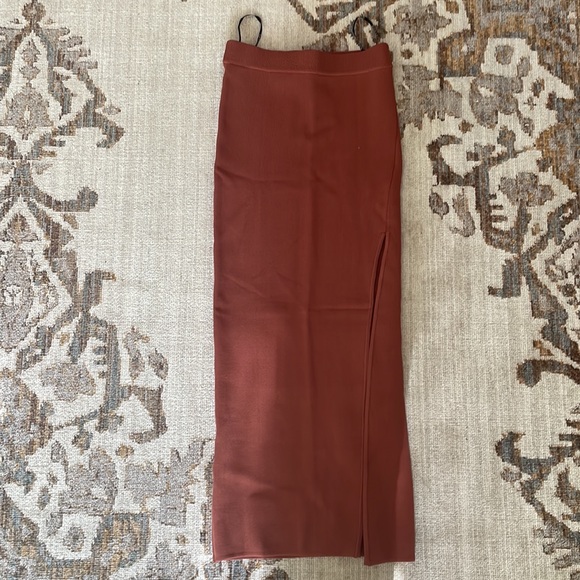 Shona Joy Basic Midi Skirt color Clay size XS - Picture 2 of 4